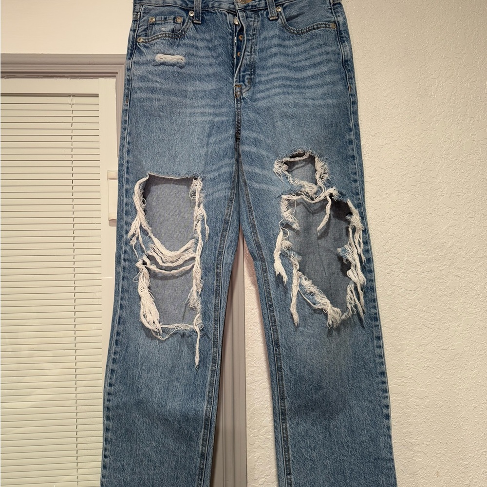 Aeropostale Blue High Rise Distressed Jeans